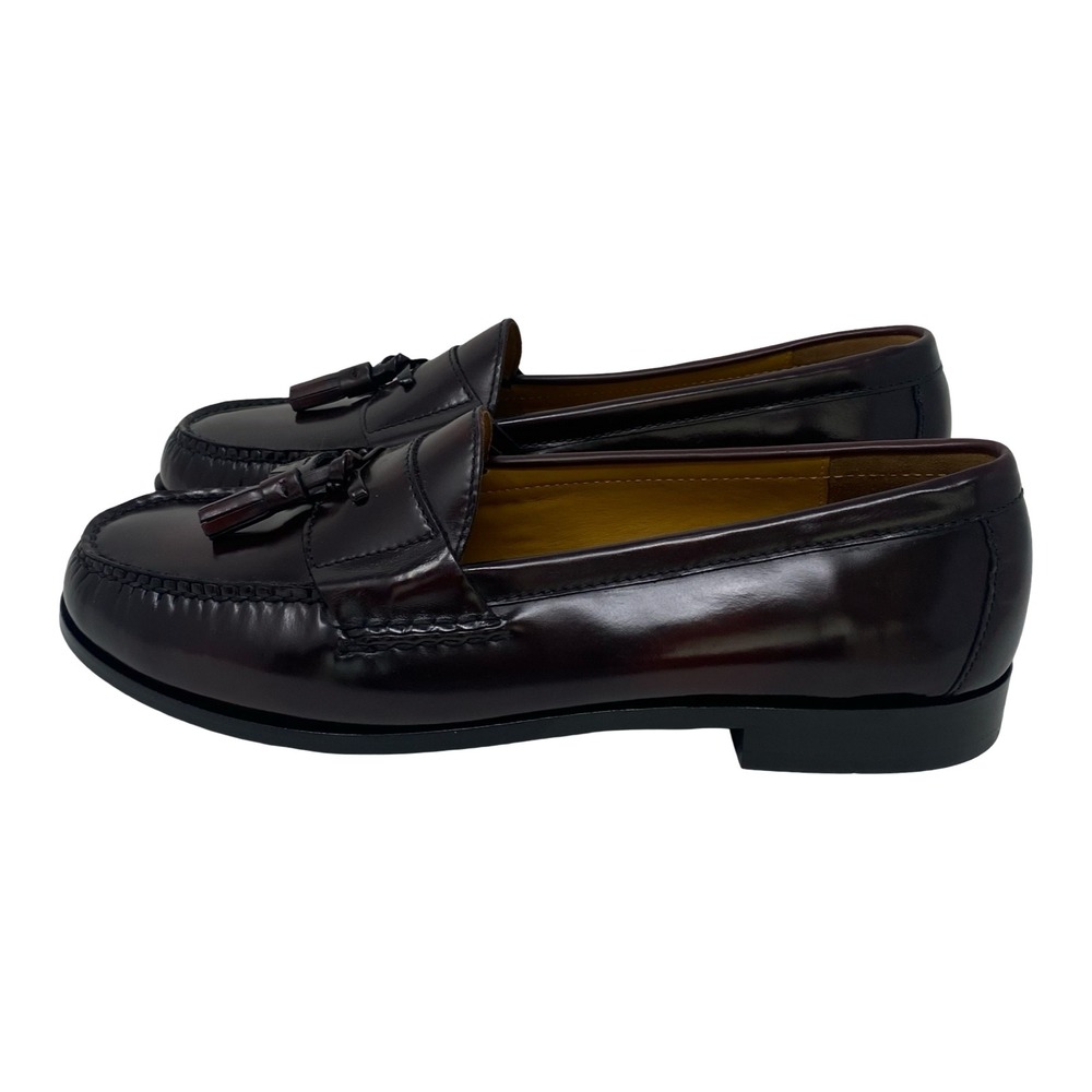Cole Haan Mens Pinch Tassel Loafers Burgundy Leather Dress Shoes 11.5 E 03507